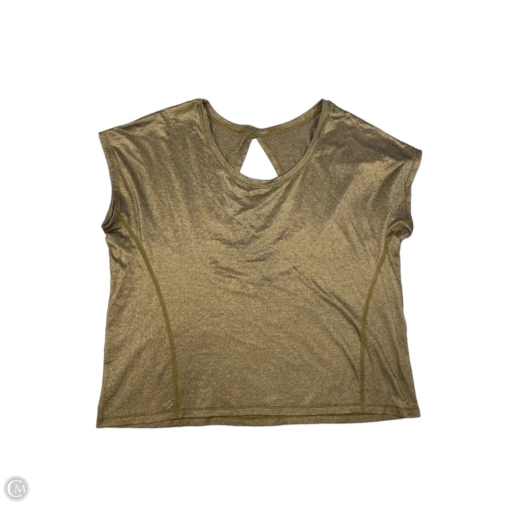 Athletic Top Short Sleeve By Lululemon In Gold, Size: M