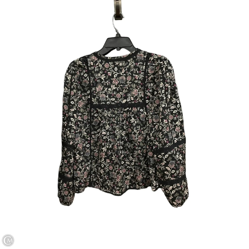 Top Long Sleeve By Abercrombie And Fitch In Floral Print, Size: M