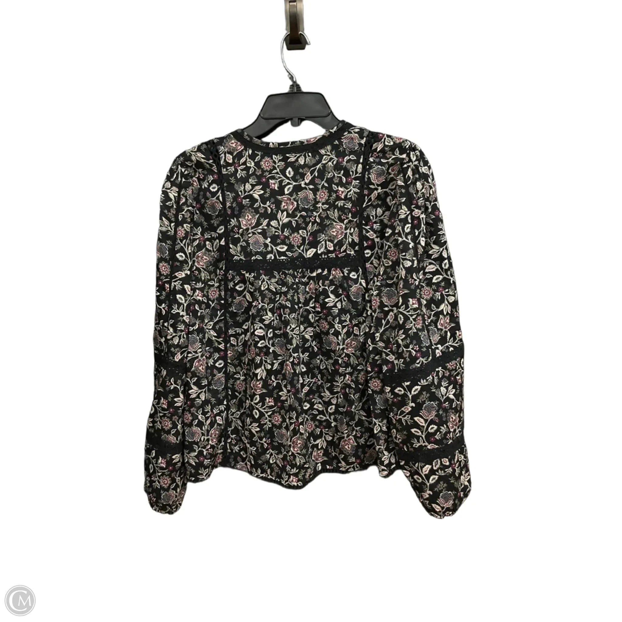 Top Long Sleeve By Abercrombie And Fitch In Floral Print, Size: M