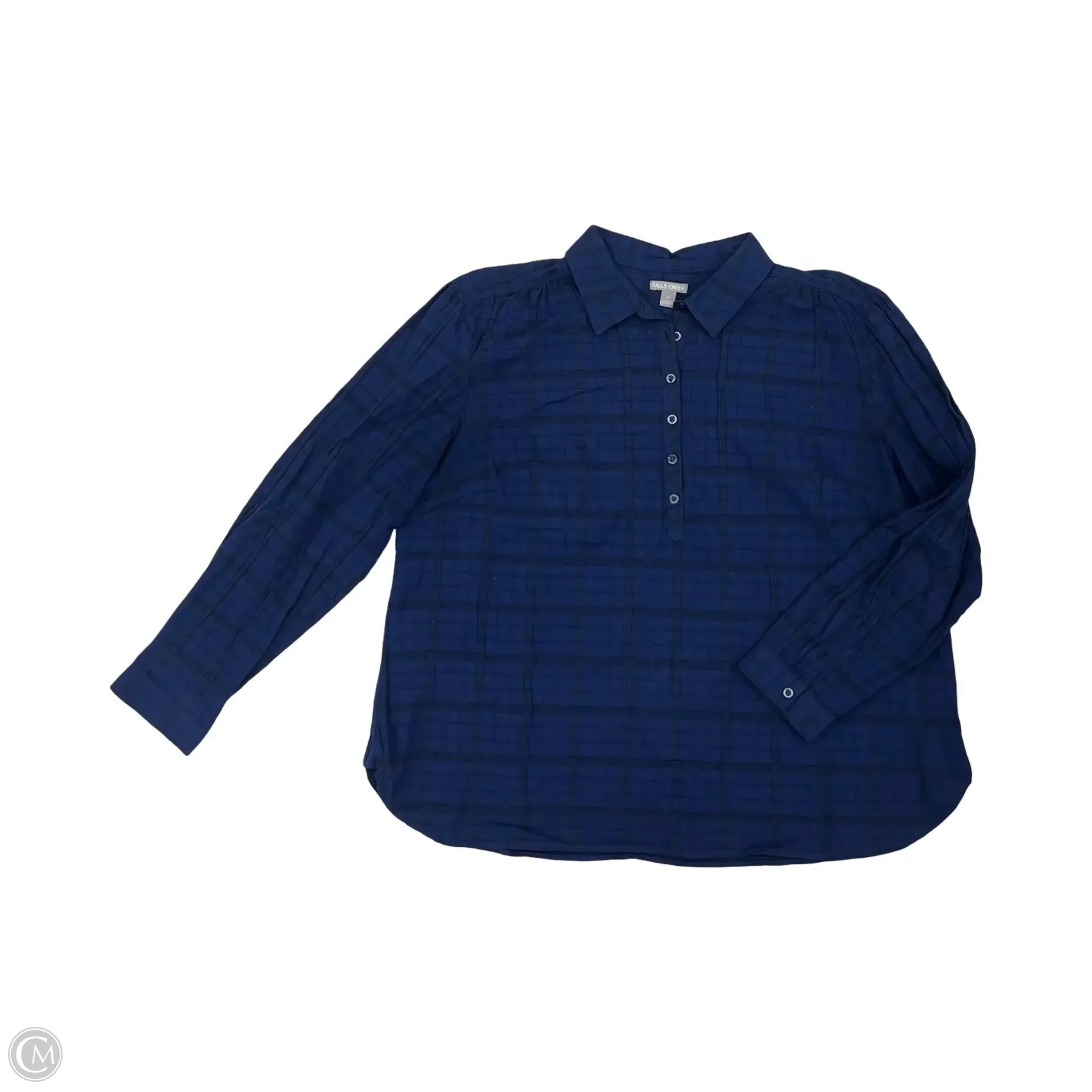 Top Long Sleeve By Falls Creek In Blue, Size: 1x