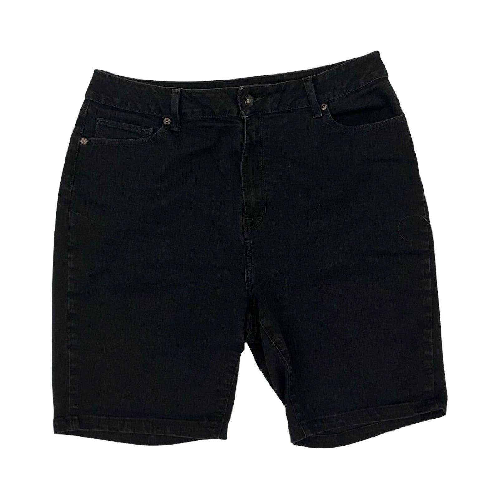 Shorts By Clothes Mentor In Black Denim, Size:16