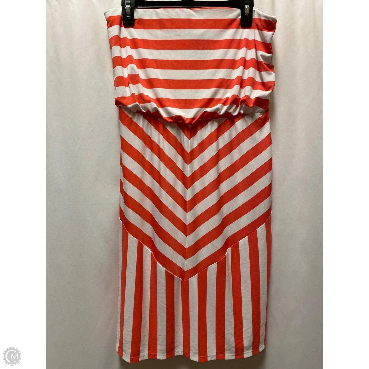 Dress Casual Midi By Bisou Bisou In Red & White, Size: M