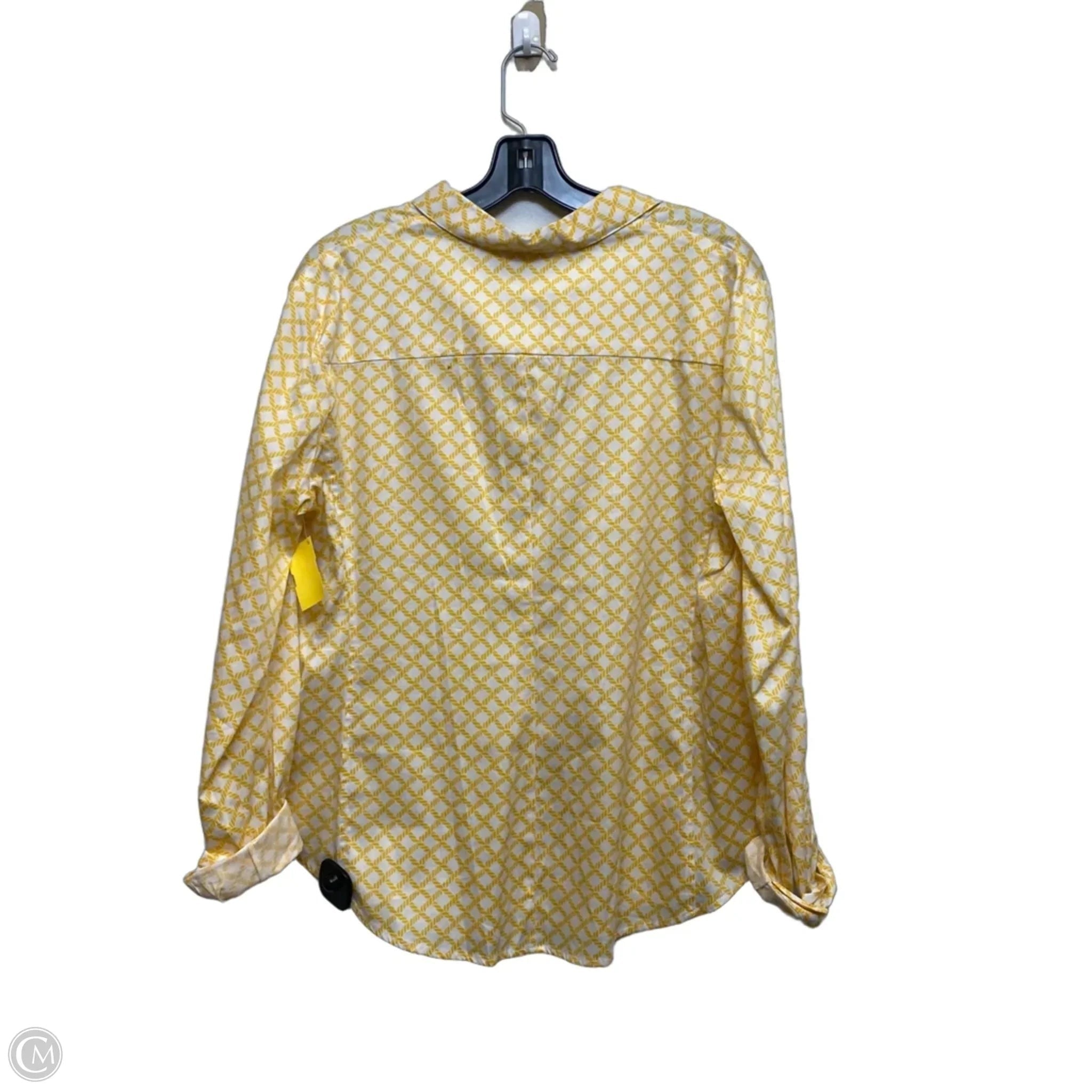 Top Long Sleeve By New York And Co In Yellow, Size: L