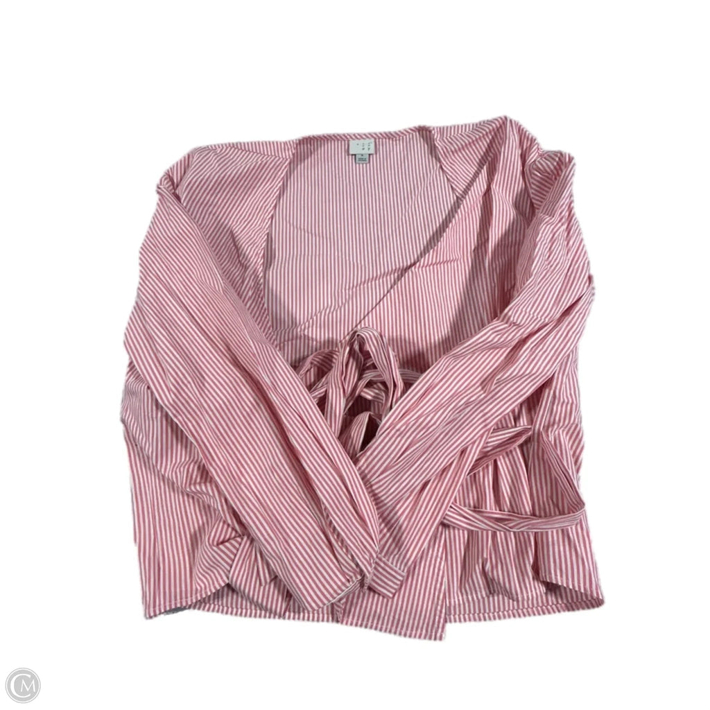 Blouse Long Sleeve By A New Day In Striped Pattern, Size: S