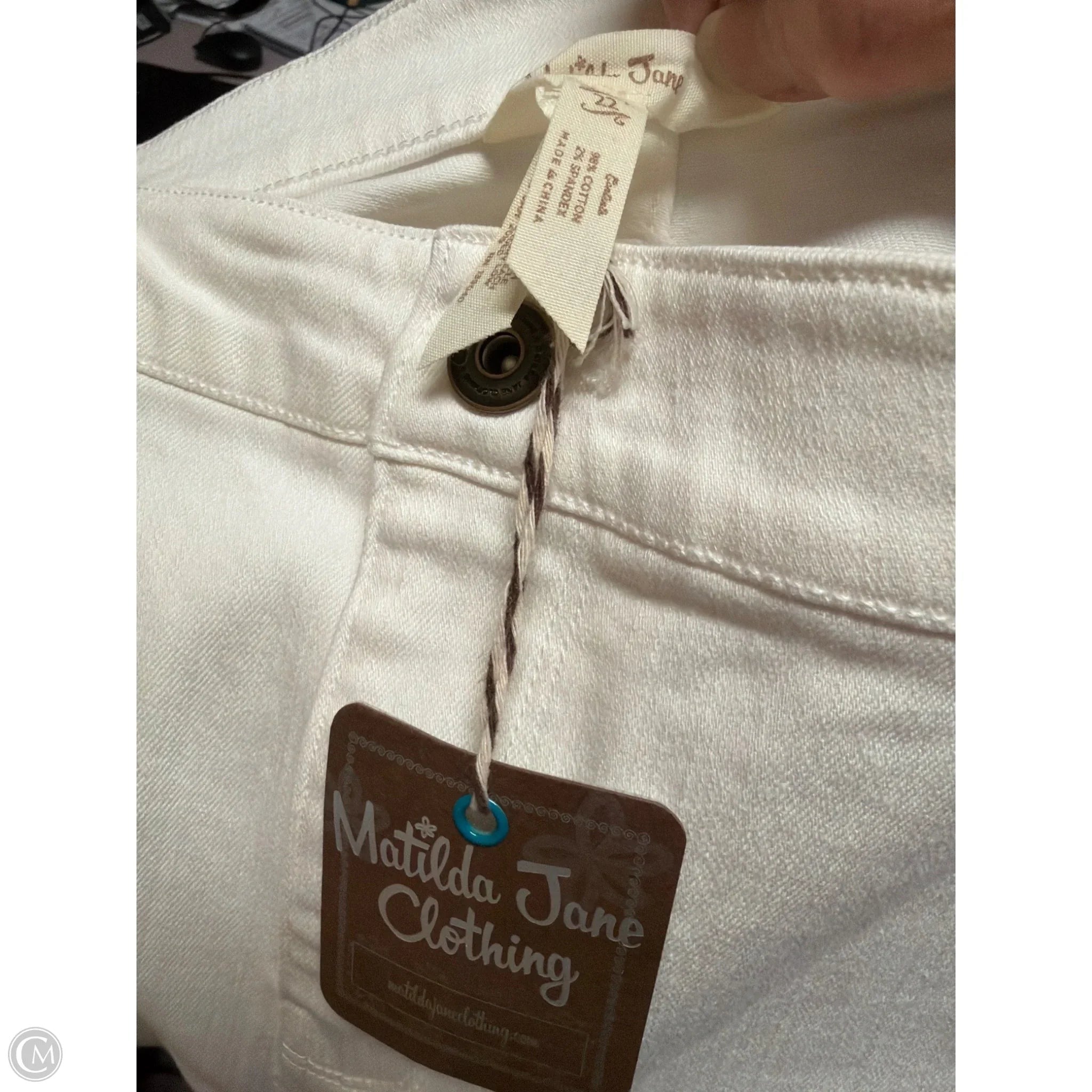 Jeans Skinny By Matilda Jane In White, Size: 22