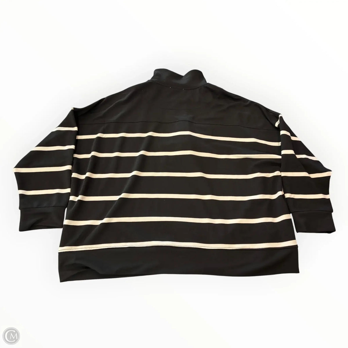 Sweatshirt Collar By Cable And Gauge In Black & White, Size: 3x