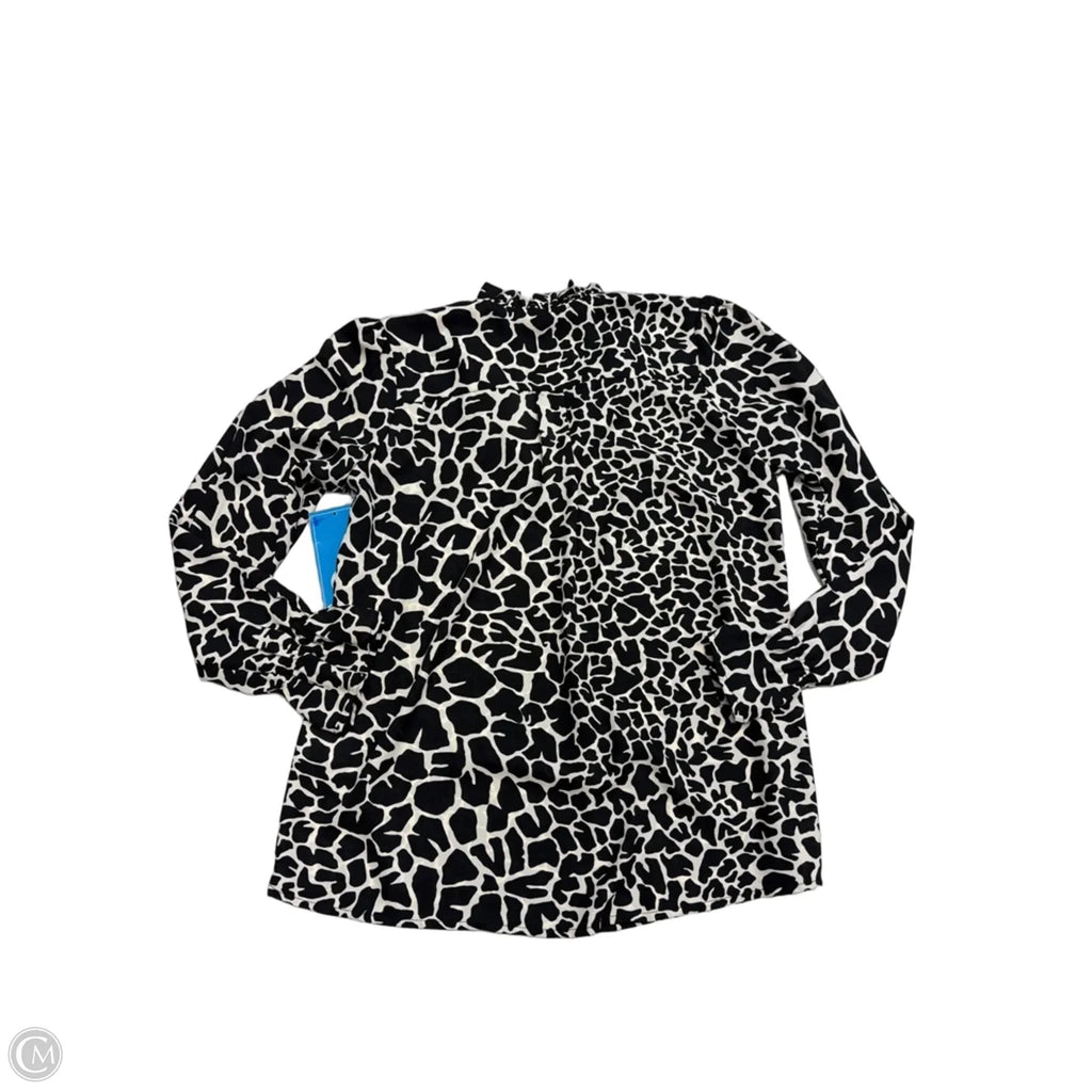 New! Top Long Sleeve By Veronica M In Black & Cream, Size: Xs