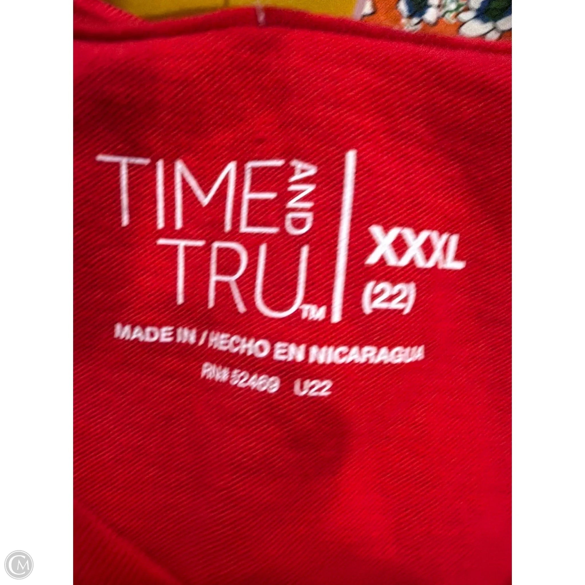 Top Short Sleeve By Time And Tru In Red, Size: 3x