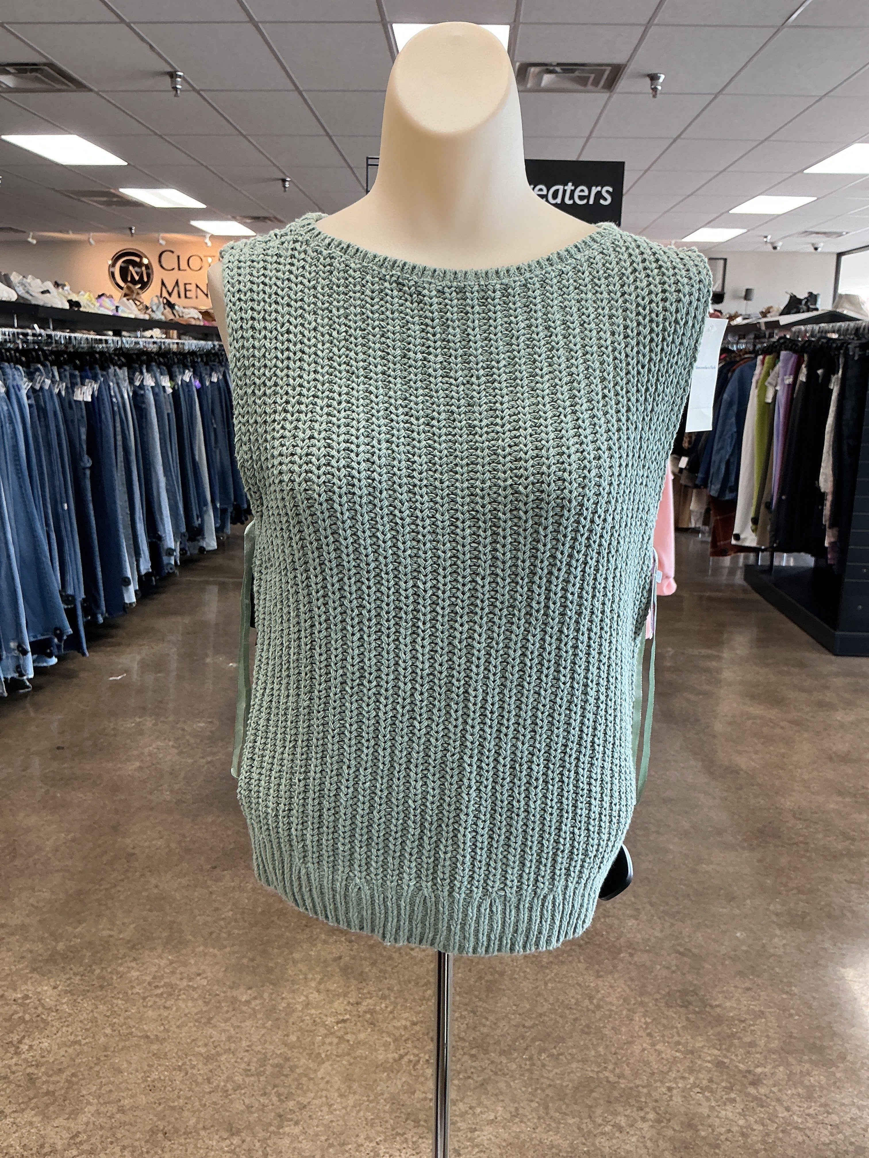 Vest Sweater By Abercrombie And Fitch In Green, Size:S
