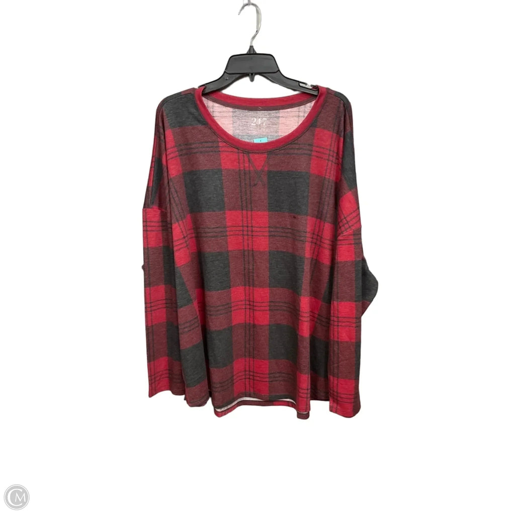 Top Long Sleeve By Maurices In Black & Red, Size: 4x