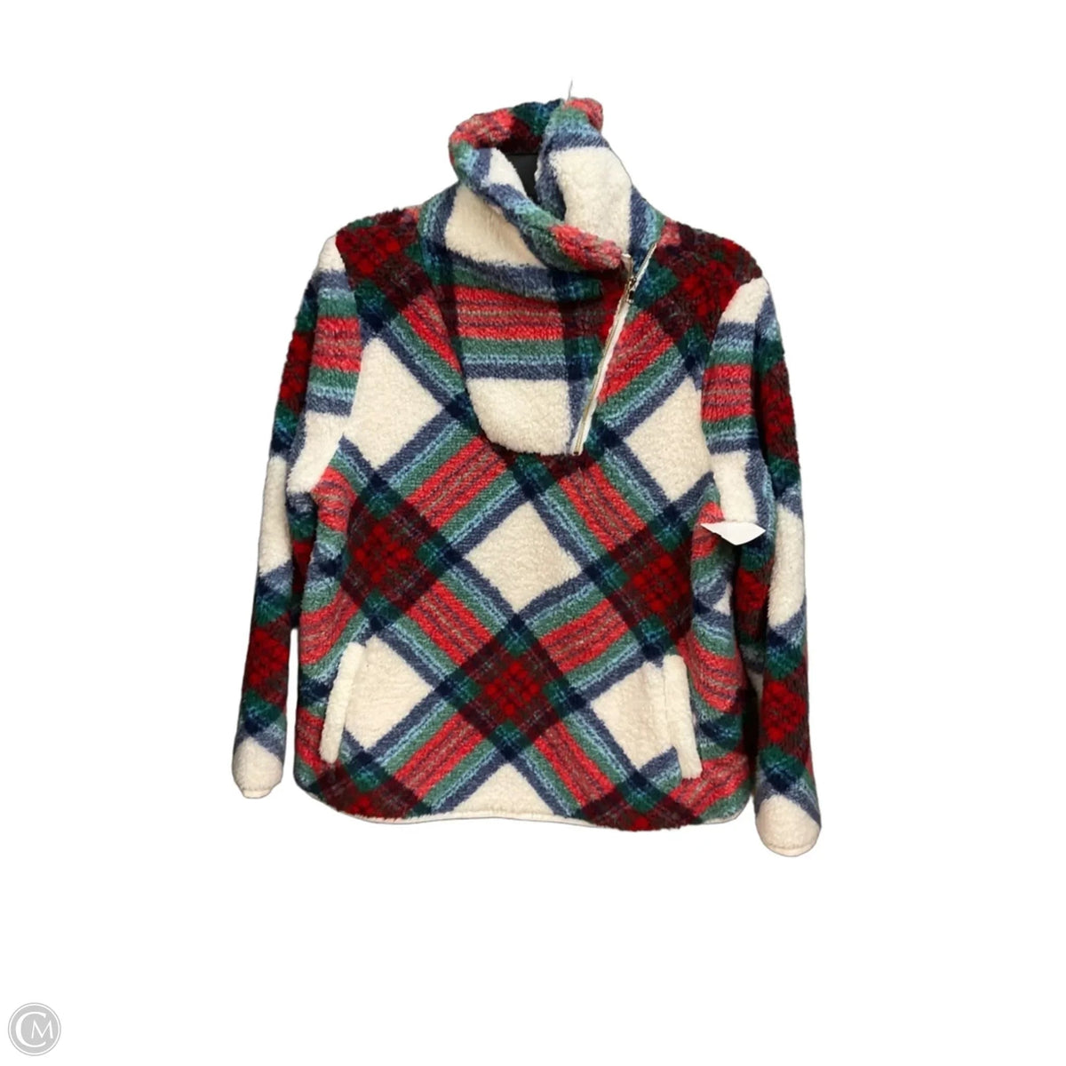 Jacket Faux Fur & Sherpa By Talbots In Plaid Pattern, Size: Lp