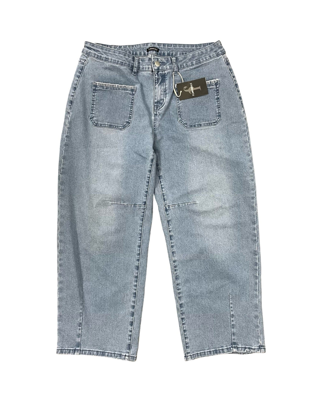 Jeans Straight By Flamingals In Blue Denim, Size:2X