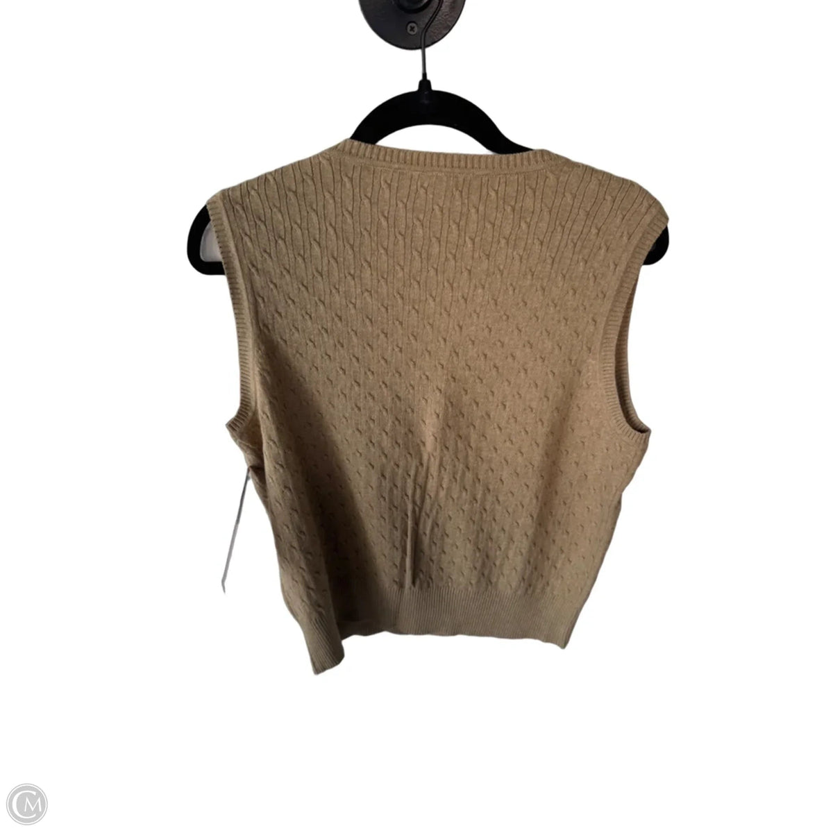 Vest Sweater By Liz Claiborne In Tan, Size: L