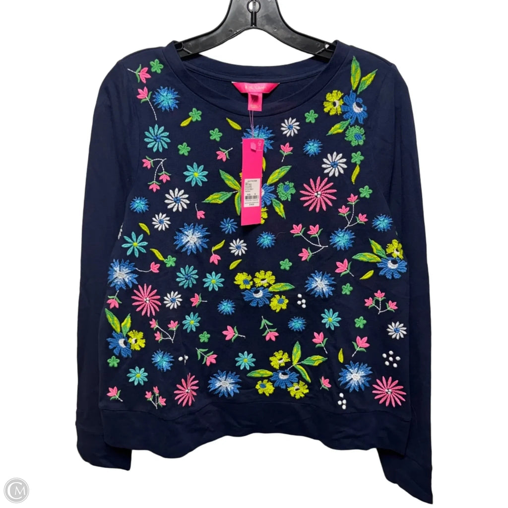 Rami Embroidered Sweatshirt Top Long Sleeve Designer By Lilly Pulitzer In Floral Print, Size: M