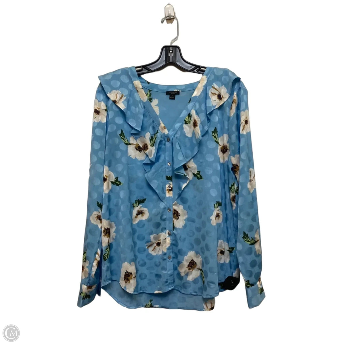 Top Long Sleeve By Ann Taylor In Blue, Size: L