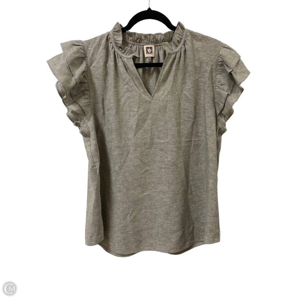 Top Short Sleeve By Anne Klein In Grey, Size: L