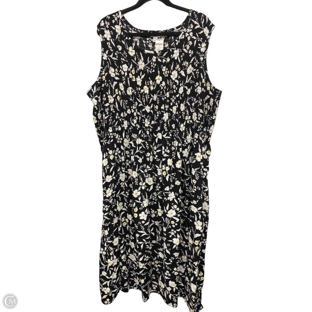 Dress Casual Midi By Croft And Barrow In Black & White, Size: 3x