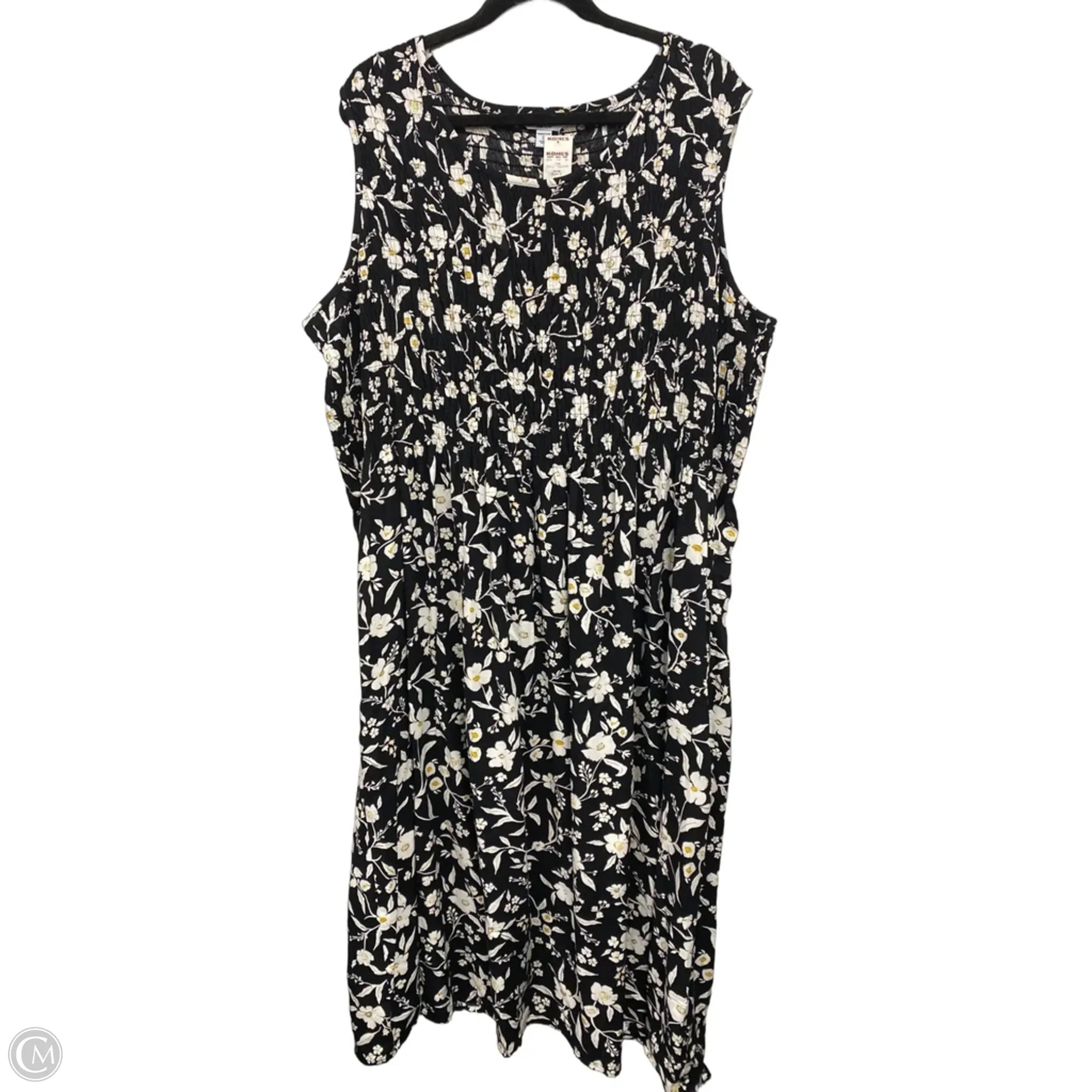 Dress Casual Midi By Croft And Barrow In Black & White, Size: 3x