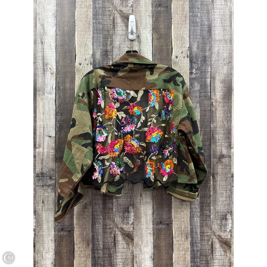 Jacket Denim By Veveret In Camouflage Print, Size: L