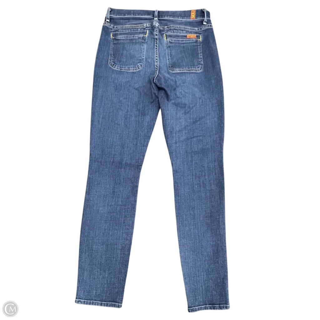 Jeans Skinny By 7 For All Mankind In Blue Denim, Size: 8