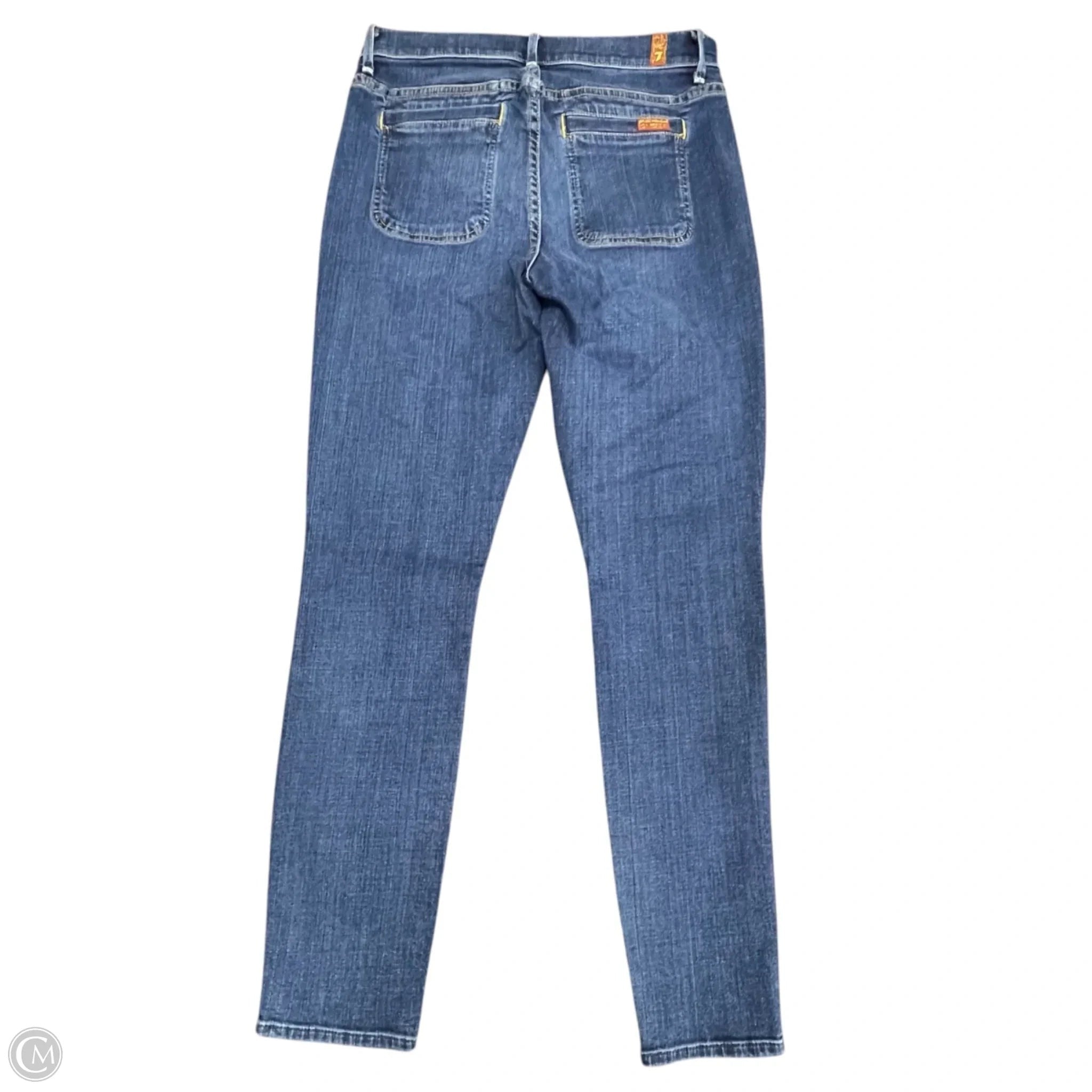 Jeans Skinny By 7 For All Mankind In Blue Denim, Size: 8