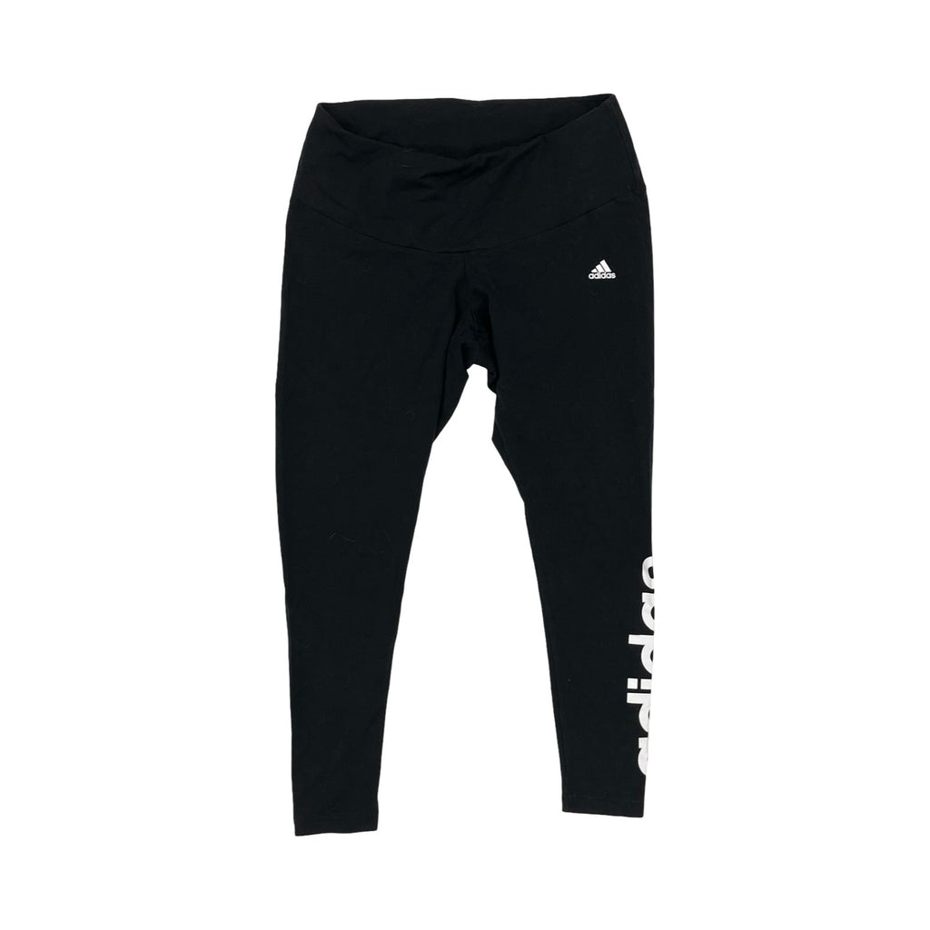 Athletic Leggings By Adidas In Black & White, Size:2X
