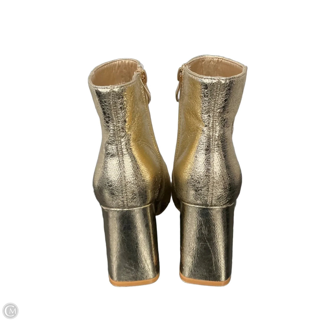 Boots Ankle Heels By Shu Shop In Gold, Size: 8.5