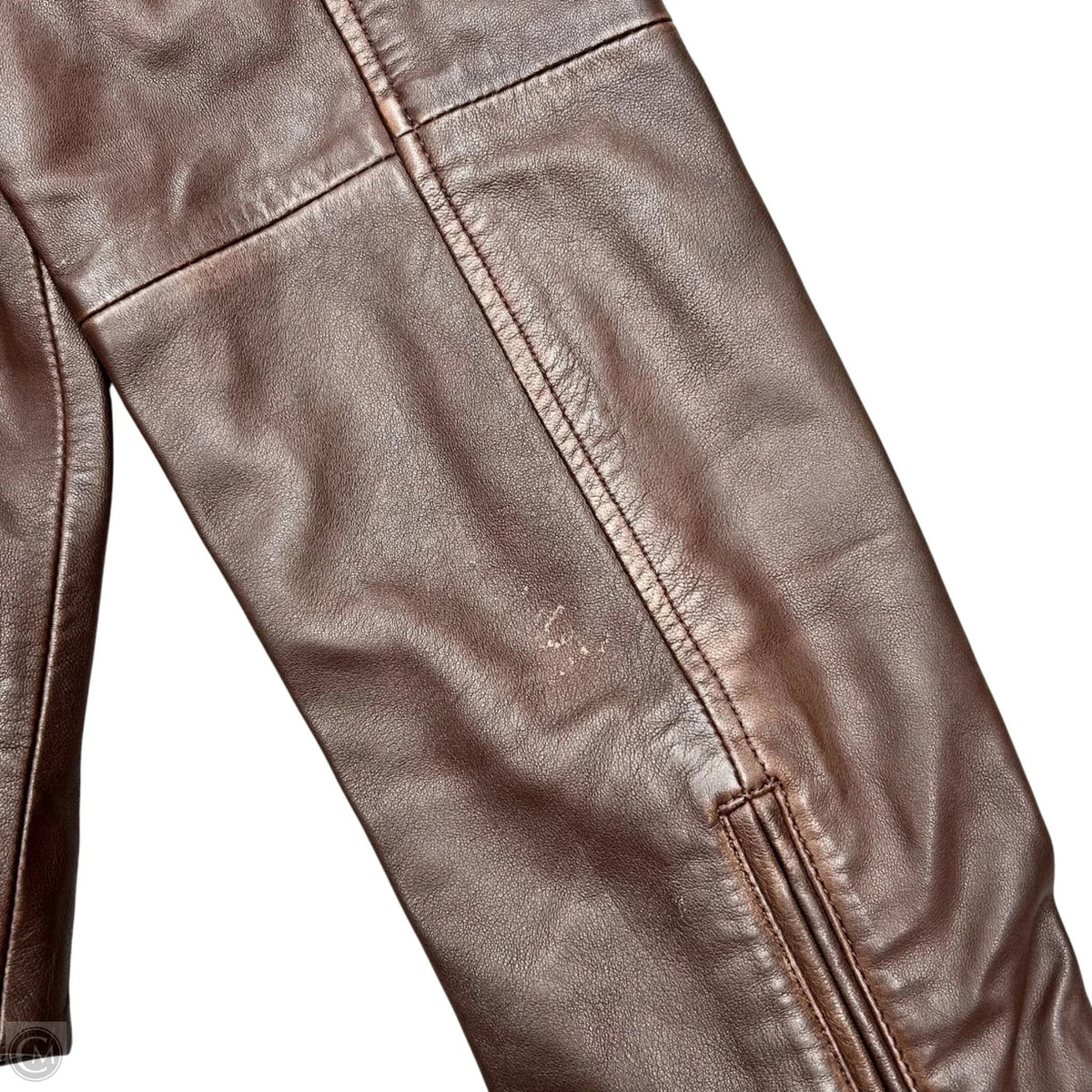 Jacket Moto Leather By Lucky Brand In Brown, Size: M