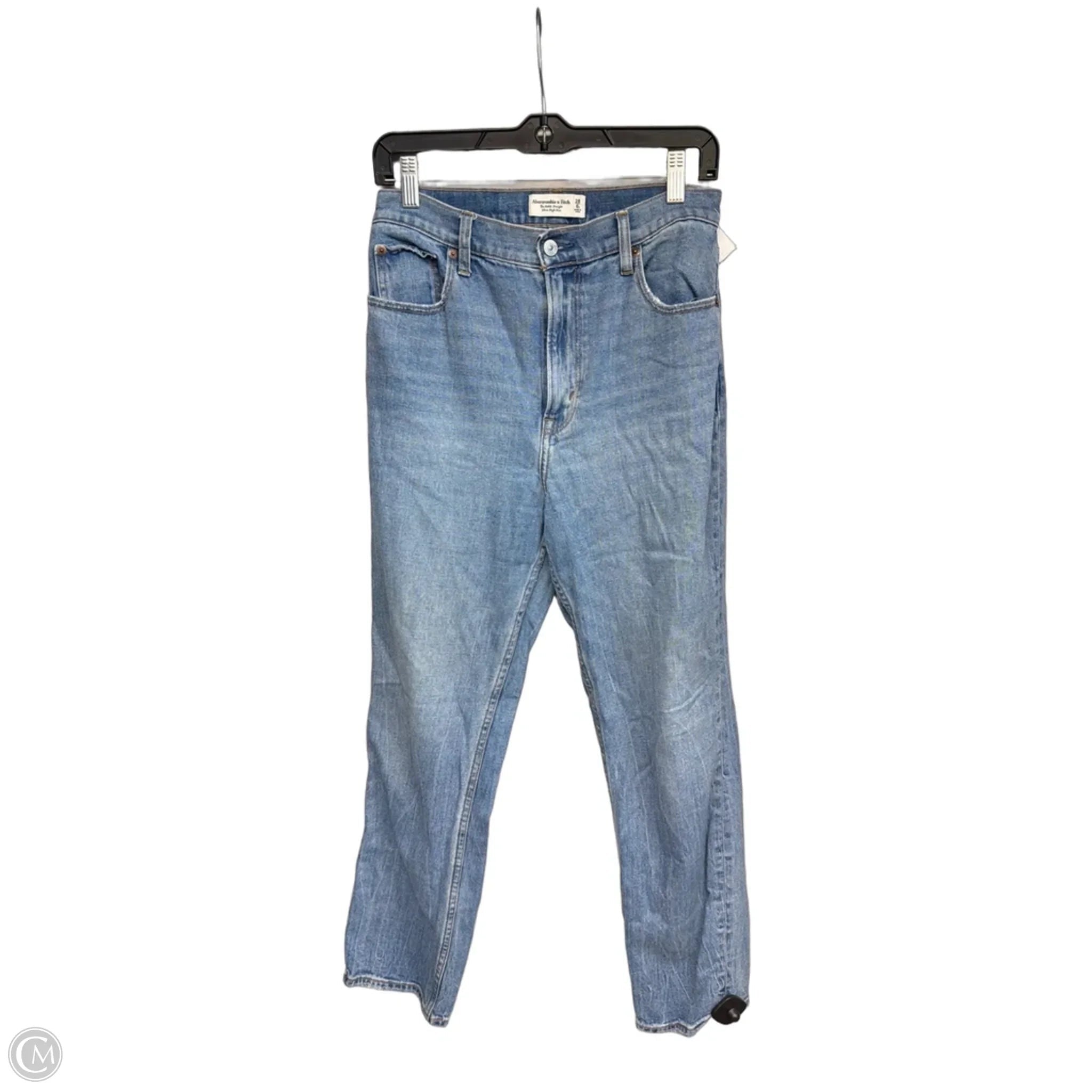 Jeans Straight By Abercrombie And Fitch In Blue Denim, Size: 6l