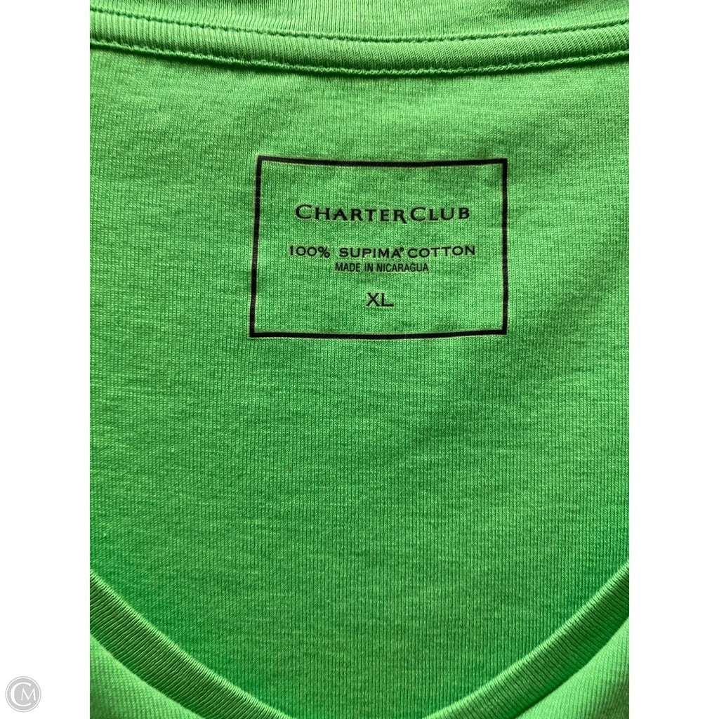 Top Short Sleeve By Charter Club In Green, Size: Xl
