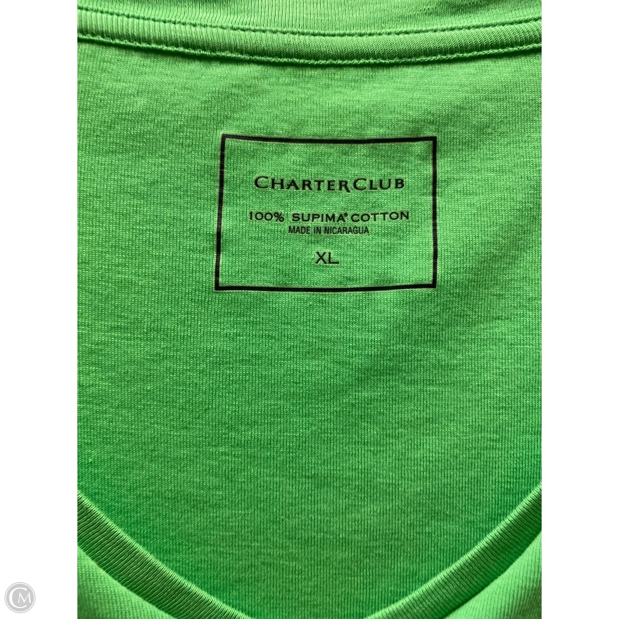 Top Short Sleeve By Charter Club In Green, Size: Xl