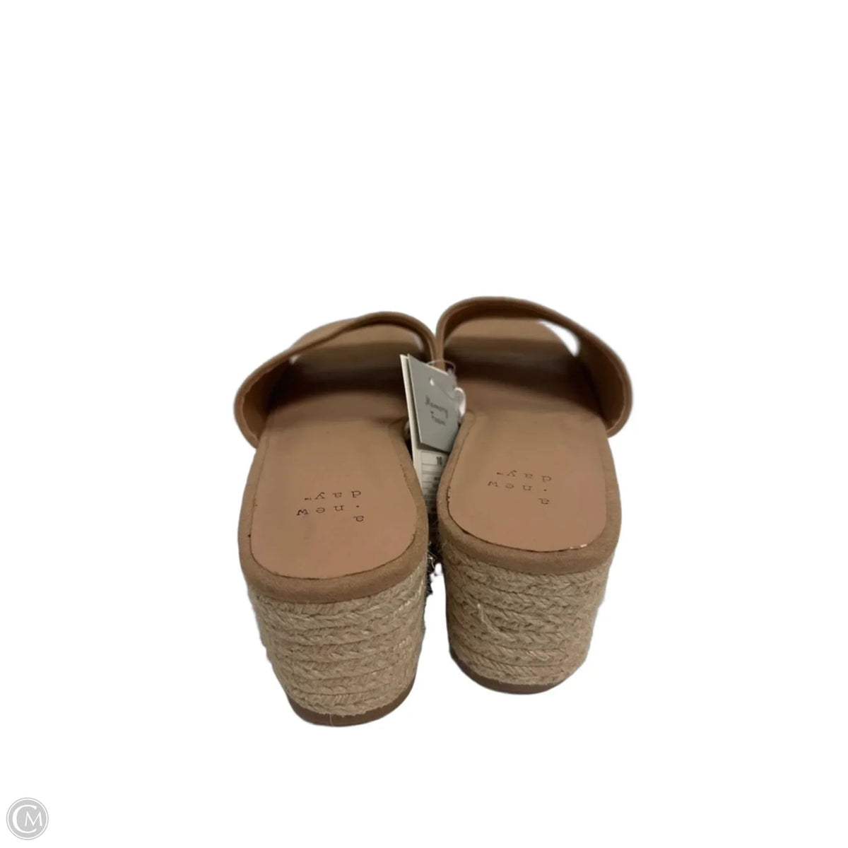 Sandals Heels Wedge By A New Day In Tan, Size: 10