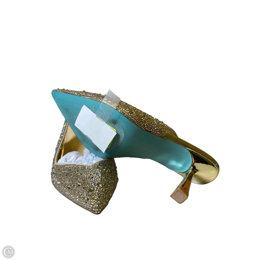 Shoes Heels Kitten By Betsey Johnson In Gold, Size: 7.5W