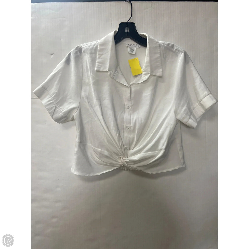 Top Short Sleeve By Kirious In White, Size: L