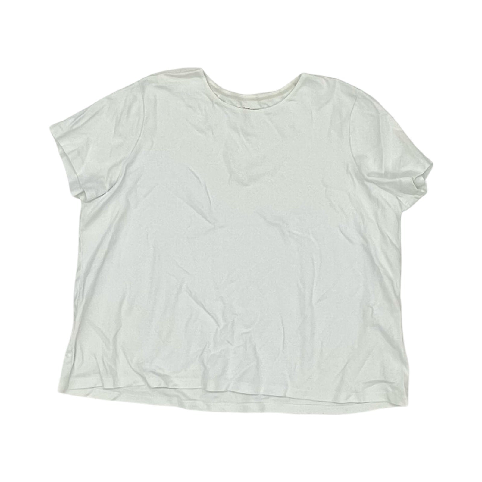 Top Ss Basic By Croft And Barrow In White, Size:2X