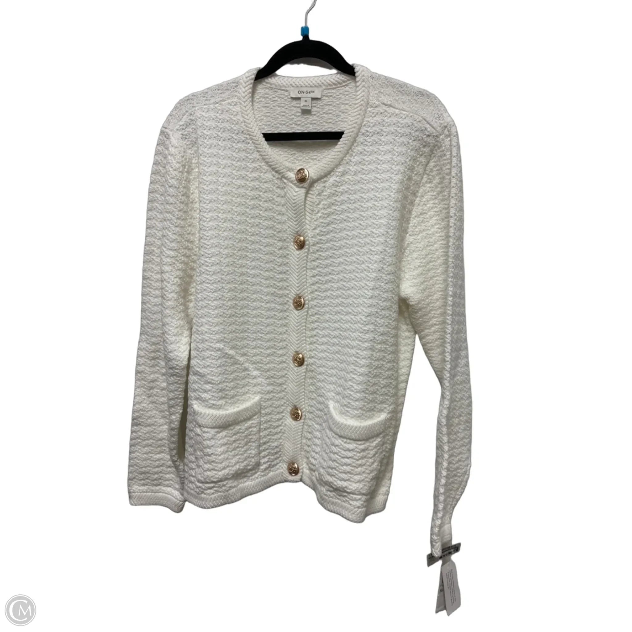 Sweater Cardigan By On 34th In White, Size: Xl