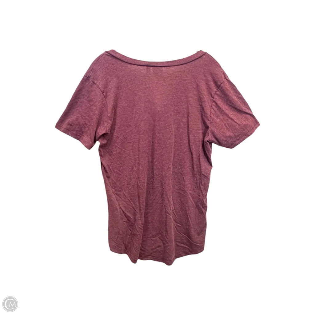 Top Short Sleeve Basic By White Crow In Maroon, Size: L