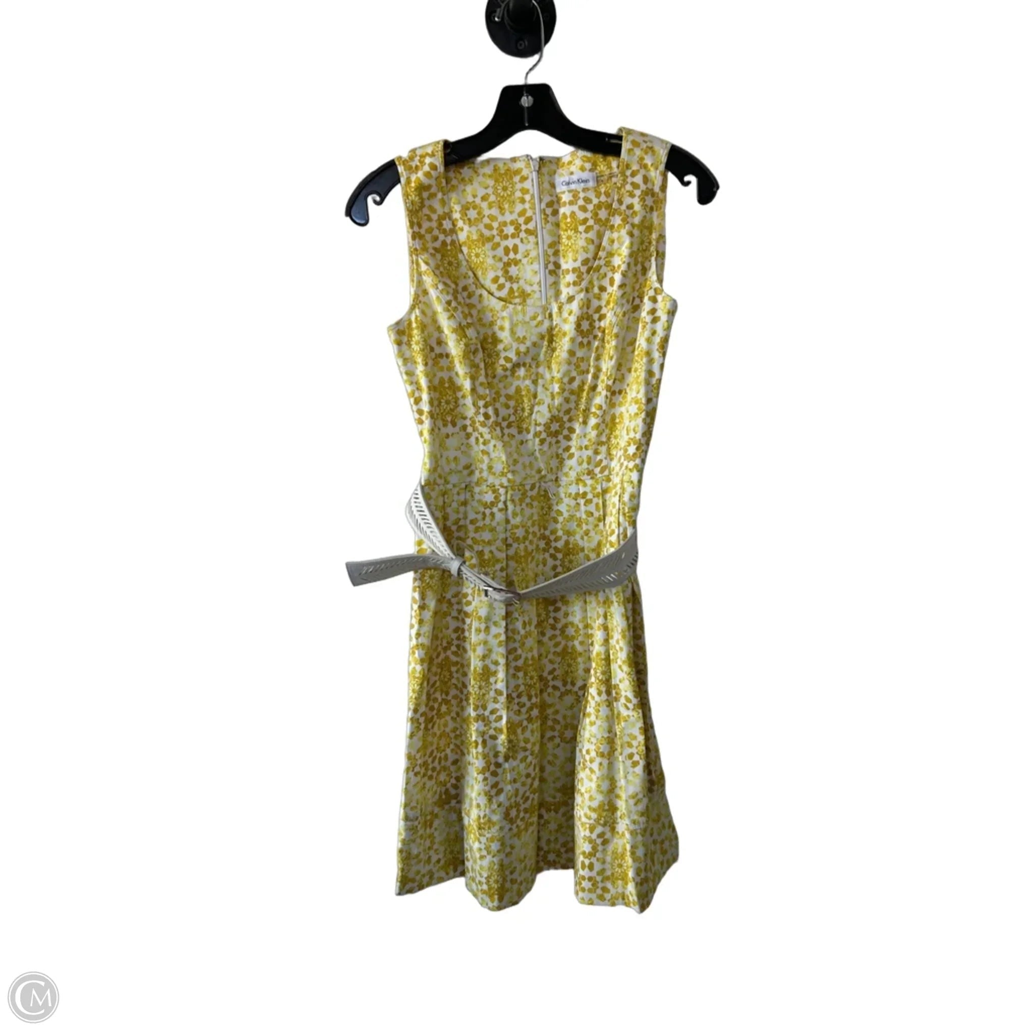 Dress Work By Calvin Klein In Yellow, Size: S