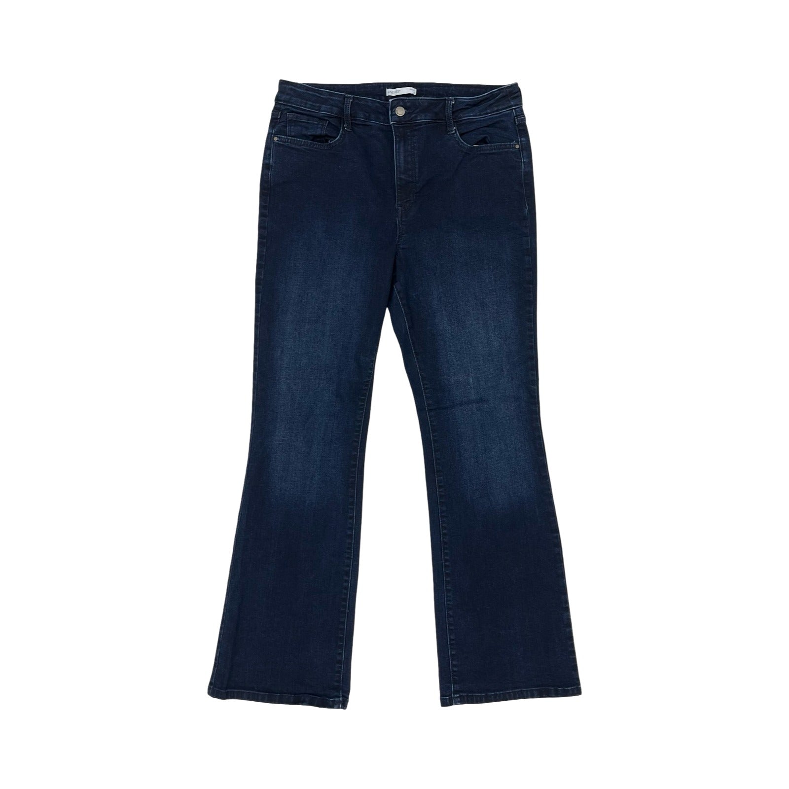 Jeans Flared By Nine West In Blue Denim, Size:14