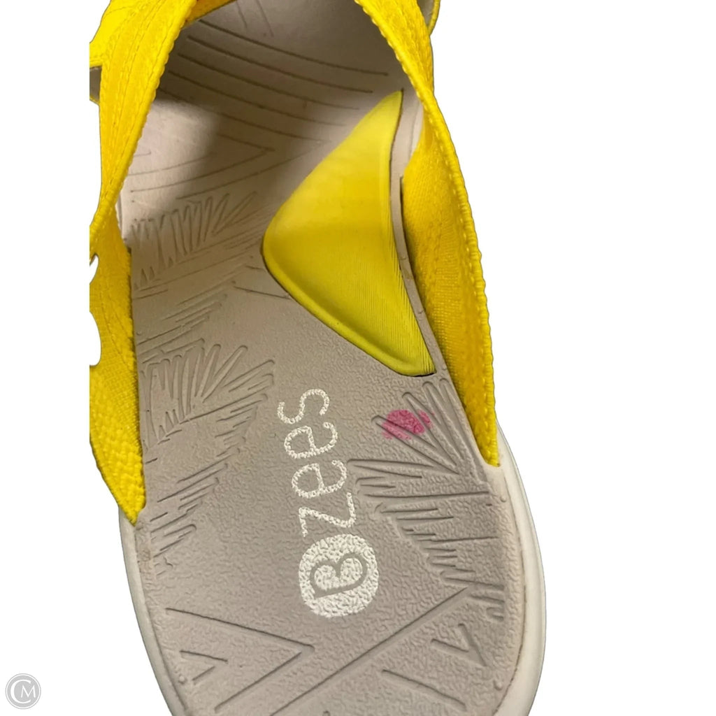 Sandals Heels Wedge By Bzees In Yellow, Size: 6.5