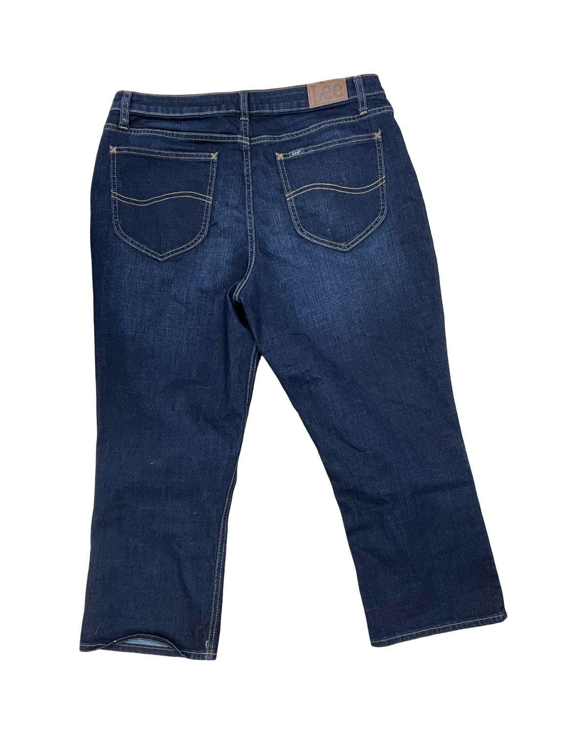 Jeans Cropped By Lee In Blue Denim, Size:14