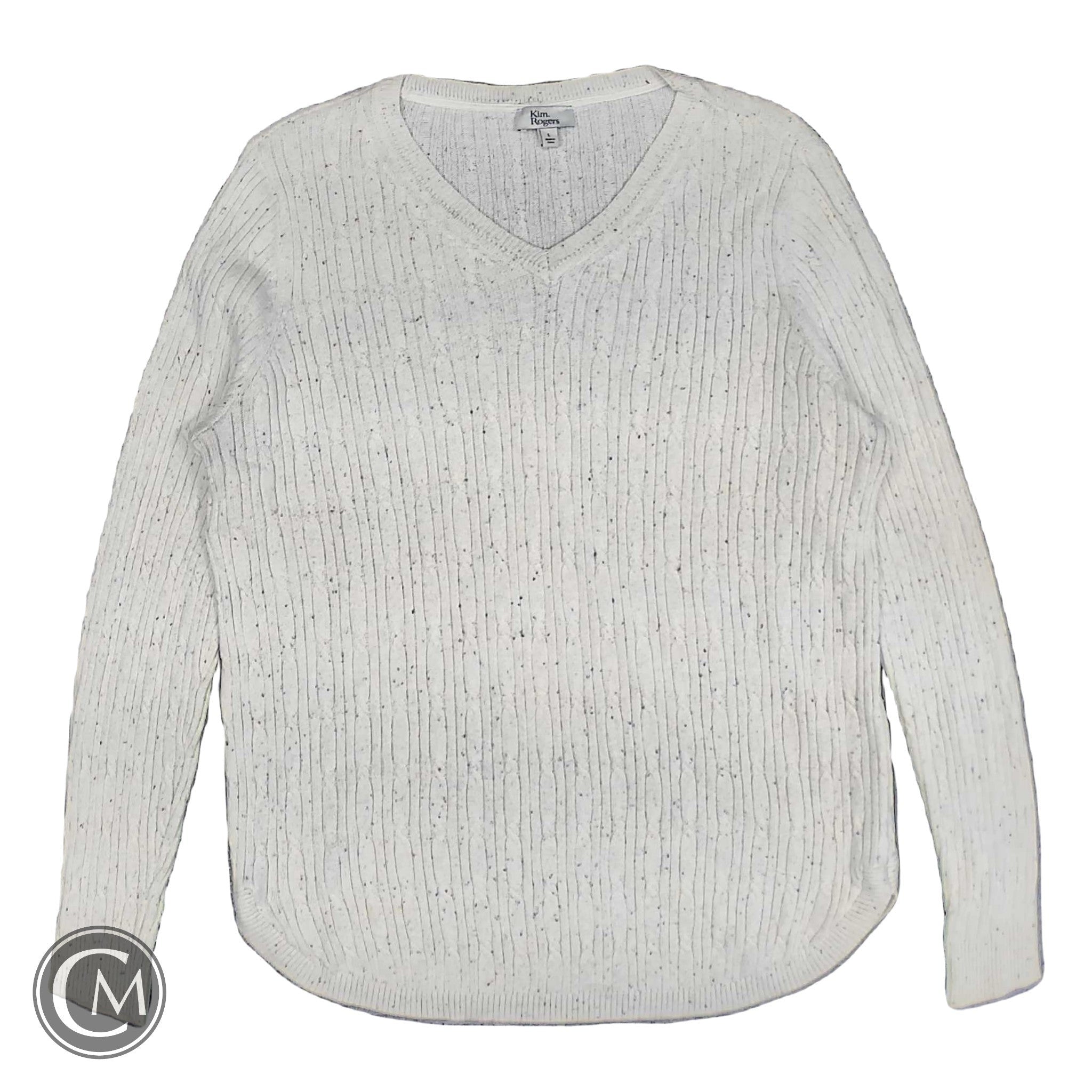 Sweater By Kim Rogers In White, Size: L