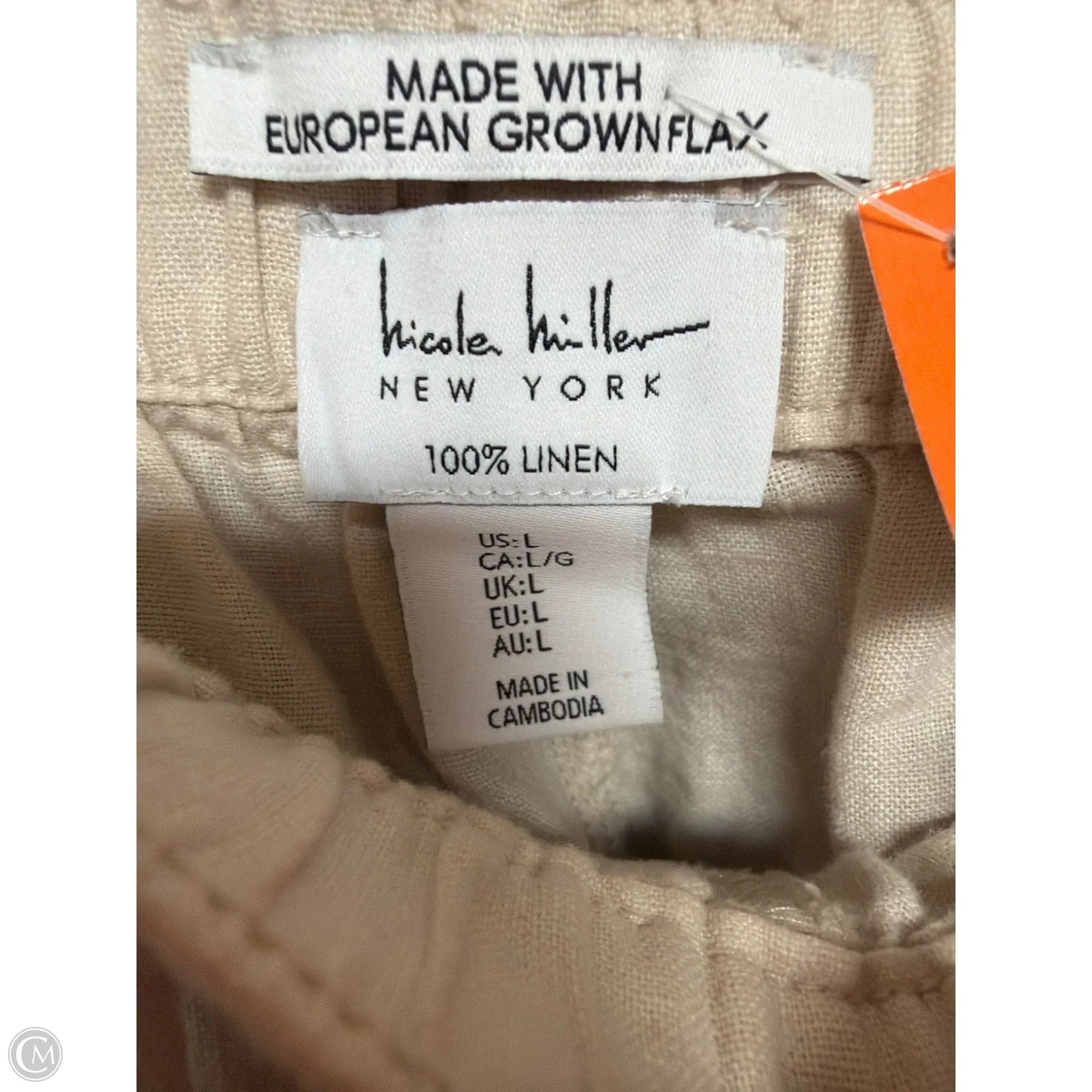 Pants Linen By Nicole By Nicole Miller In Tan, Size: L