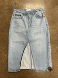 Skirt Midi By Abercrombie And Fitch In Blue Denim, Size:6P