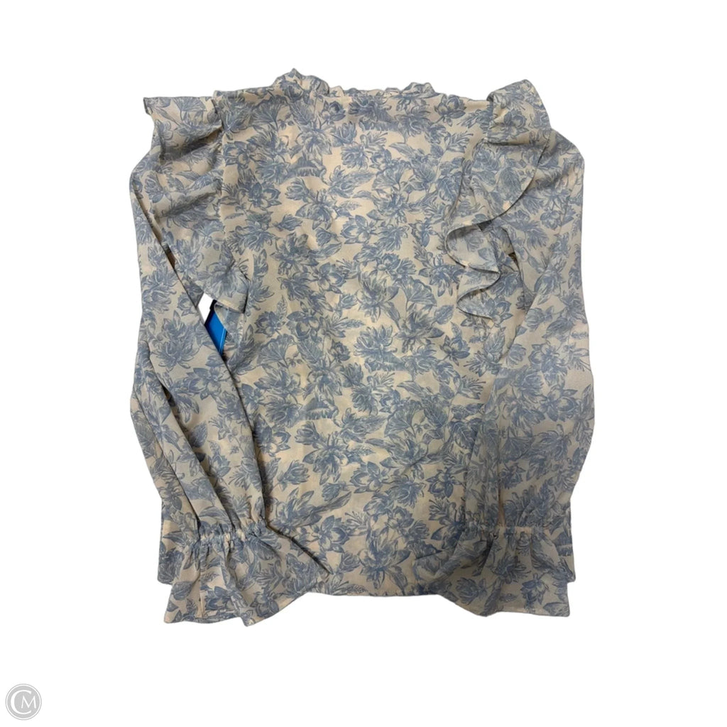 Top Long Sleeve By Express In Cream, Size: Xs
