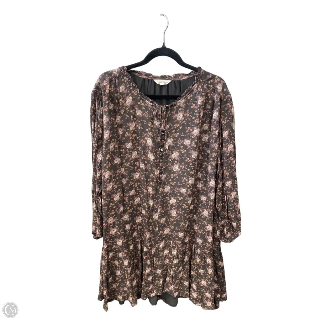 Dress Casual Midi By Lucky Brand In Brown, Size: Xxl