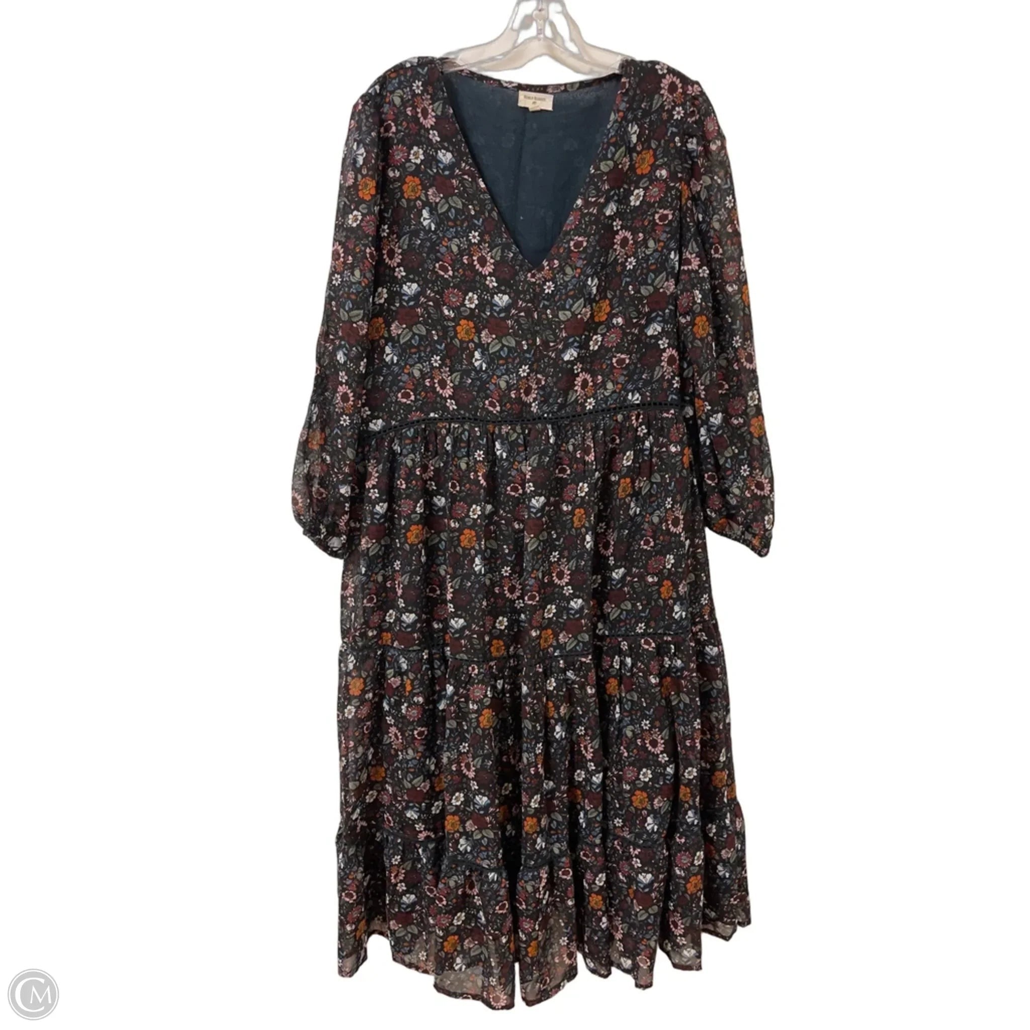Dress Casual Maxi By World Market In Floral Print, Size: Xl