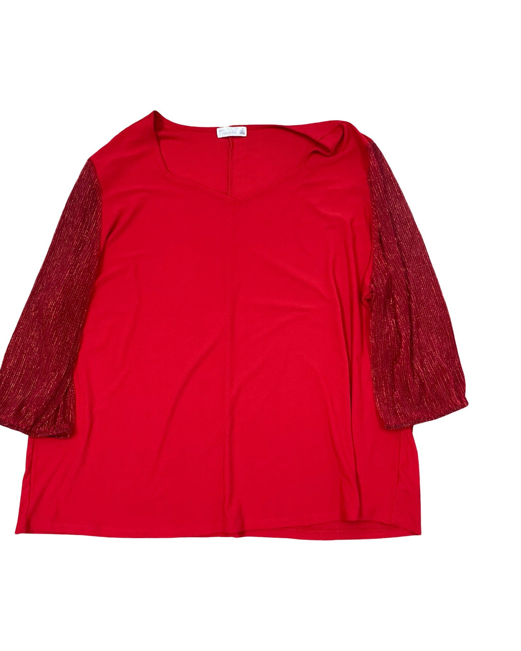 Top 3/4 Sleeve By 89Th And Madison In Red, Size:3X