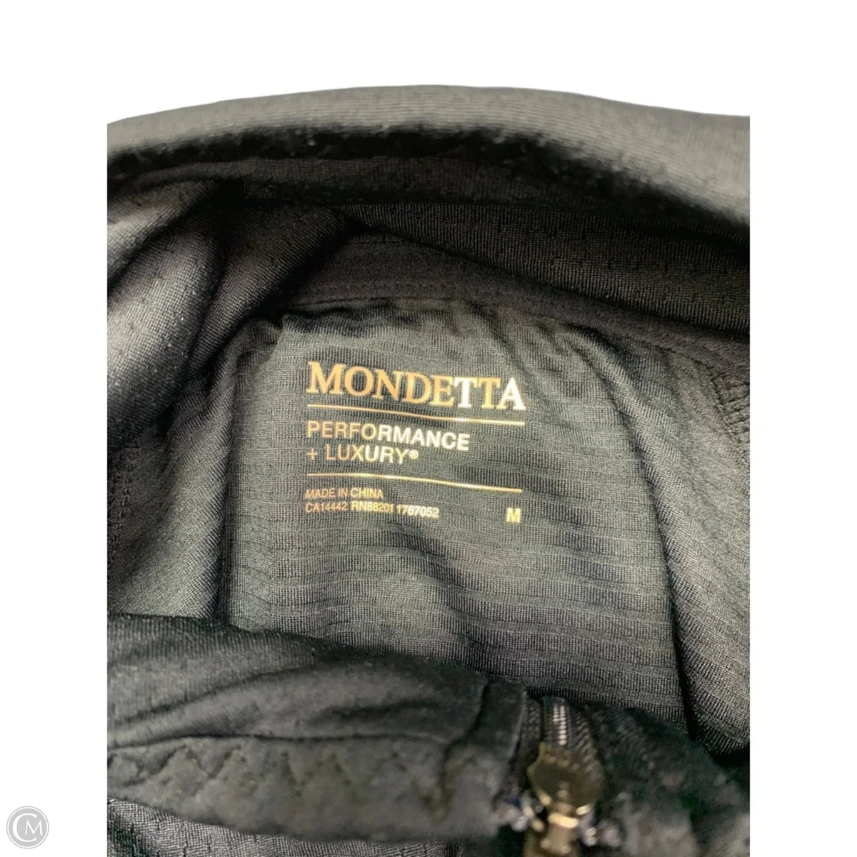 Athletic Top Long Sleeve Collar By Mondetta In Black, Size: M