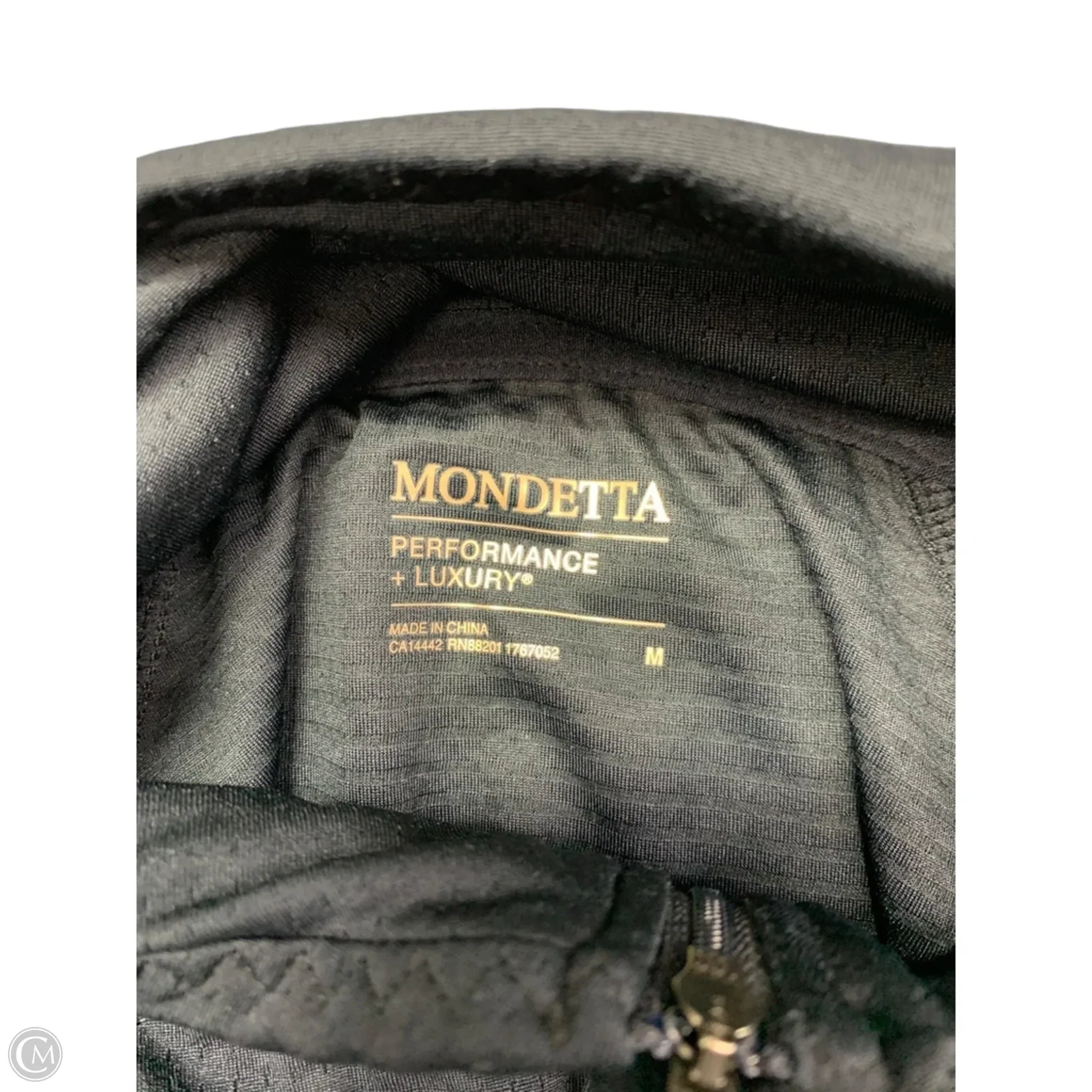 Athletic Top Long Sleeve Collar By Mondetta In Black, Size: M